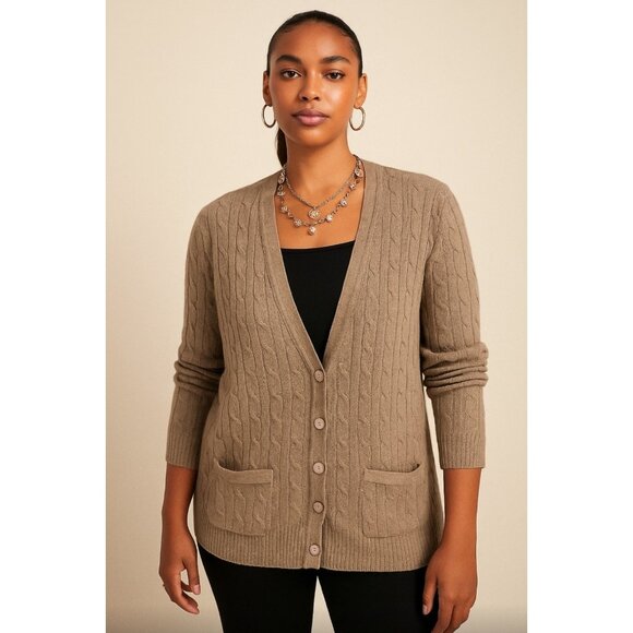 Autumn Cashmere Cable Knit Womens Cardegan Size L - Picture 1 of 10